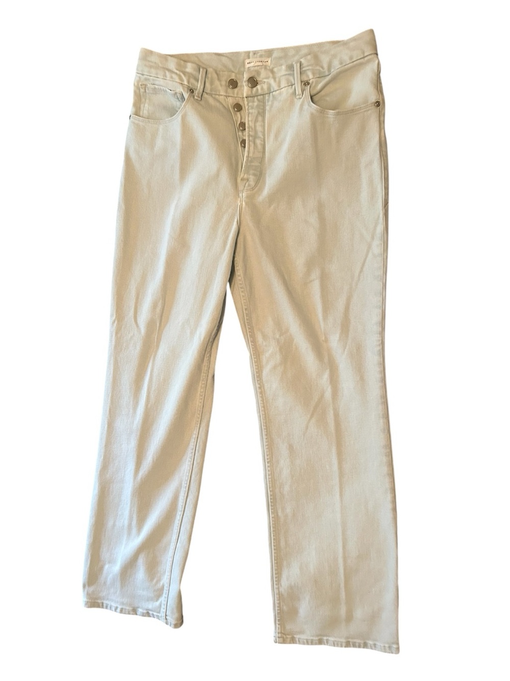Good American Light Denim High-Rise Button-Fly Jeans Size 14